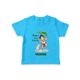 Bappa's Little Fan Ganesha Celebration Printed T Shirt - SKY BLUE - 0-5 Months Old (Chest 17")