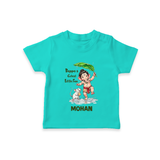 Bappa's Little Fan Ganesha Celebration Printed T Shirt - TEAL - 0-5 Months Old (Chest 17")