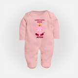 Ganpati Bappa Morya Festive Blessings Printed Fullbody Suit - BABY PINK - New Born (Chest 7.5")