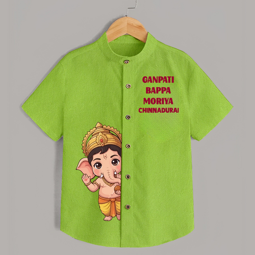 Ganpati Bappa Morya Divine Blessings Printed Kids Shirt