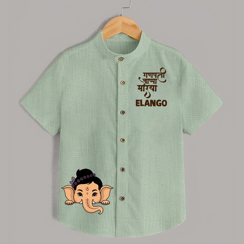 Cute Ganesha Face Blessings Printed Kids Shirt