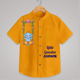 Little Ganesha Swinging Joy Printed Kids Shirt - CHROME YELLOW - 0 - 6 Months Old (Chest 23")