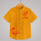 Ganpati Bappa Morya Festive Idol Printed Kids Shirt - CHROME YELLOW - 0 - 6 Months Old (Chest 23")