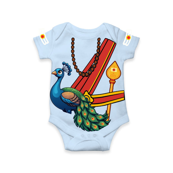Little Murugan Avatar Onesie | Divine Warrior with Vel And Peacock Elements