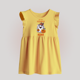 My First Halloween Baby Frock | Personalized Baby Festival Outfit - PASTEL YELLOW - 0 - 3 Months Old (Chest 17")