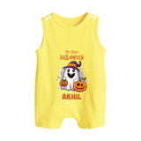 My First Halloween Romper Suit | Personalized Baby Festival Outfit - PASTEL YELLOW - 0 - 5 Months Old (Chest 18")