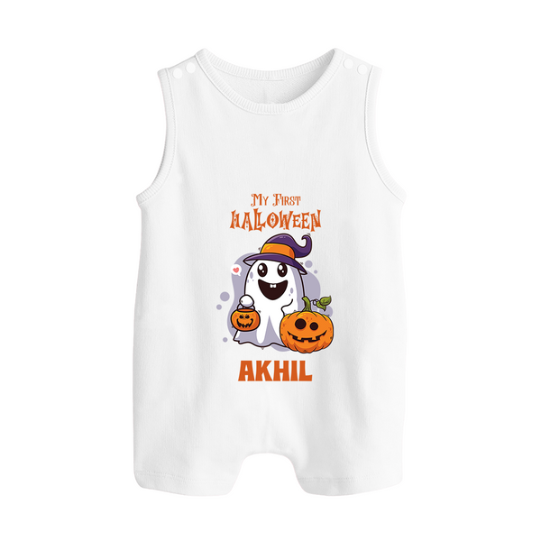 My First Halloween Romper Suit | Personalized Baby Festival Outfit - WHITE - 0 - 5 Months Old (Chest 18")