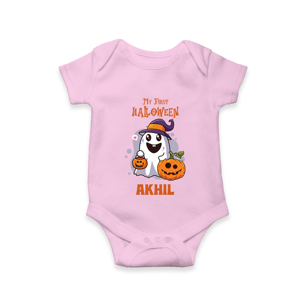 My First Halloween Romper | Personalized Baby Festival Outfit - BABY PINK - New Born (Chest 14")