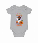 My First Halloween Ghost Print Baby Romper   - GREY - New Born (Chest 14")