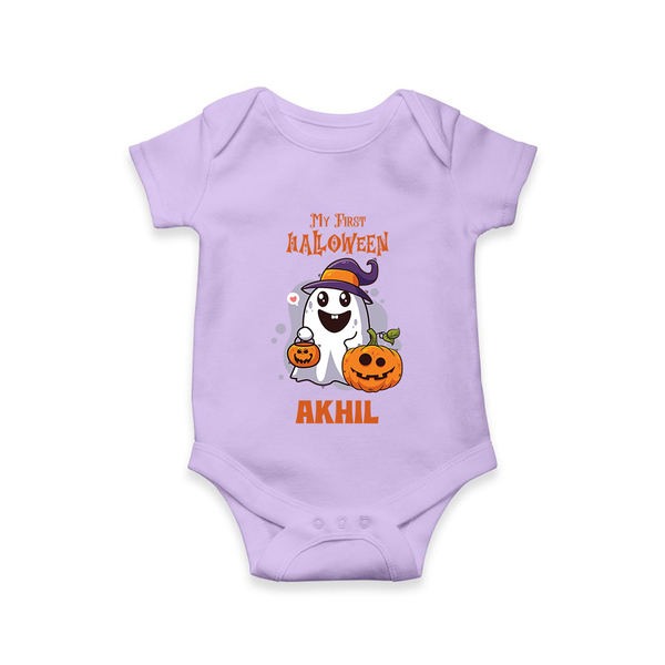 My First Halloween Romper | Personalized Baby Festival Outfit - LILAC - New Born (Chest 14")