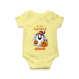 My First Halloween Ghost Print Baby Romper   - PASTEL YELLOW - New Born (Chest 14")