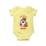 My First Halloween Romper | Personalized Baby Festival Outfit - PASTEL YELLOW - New Born (Chest 14")