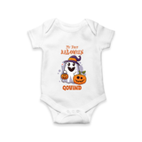 My First Halloween Ghost Print Baby Romper   - WHITE - New Born (Chest 14")
