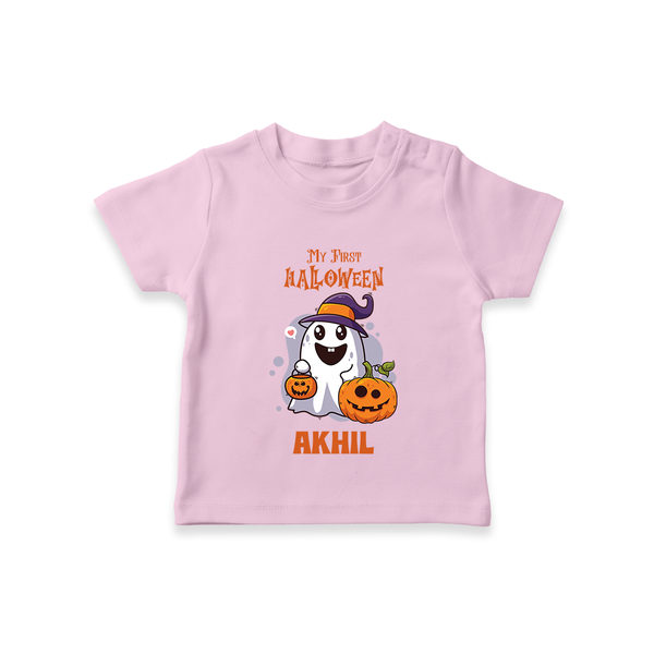My First Halloween Tshirt | Personalized Baby Festival Outfit - BABY PINK - 0-5 Months Old (Chest 17")