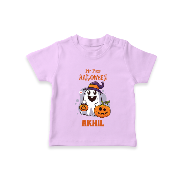 My First Halloween Tshirt | Personalized Baby Festival Outfit - LILAC - 0-5 Months Old (Chest 17")