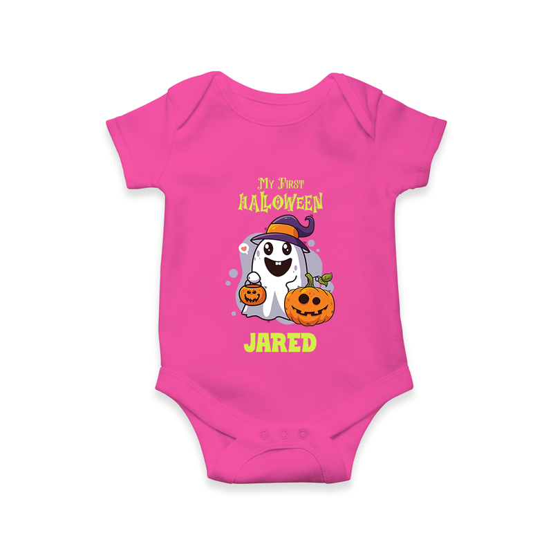 My First Halloween Romper | Personalized Baby Festival Outfit - HOT PINK - New Born (Chest 14")
