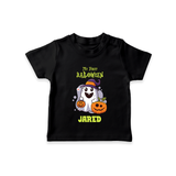 My First Halloween Tshirt | Personalized Baby Festival Outfit - BLACK - 0-5 Months Old (Chest 17")