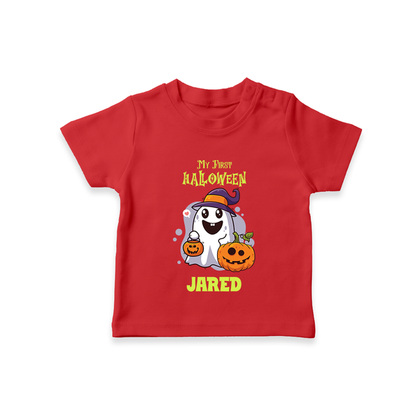 My First Halloween Tshirt | Personalized Baby Festival Outfit - RED - 0-5 Months Old (Chest 17")