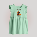 My First Pumpkin Star Baby Frock | Custom Baby Baby Frock for Halloween Fun - MINT GREEN - 0 - 3 Months Old (Chest 17")