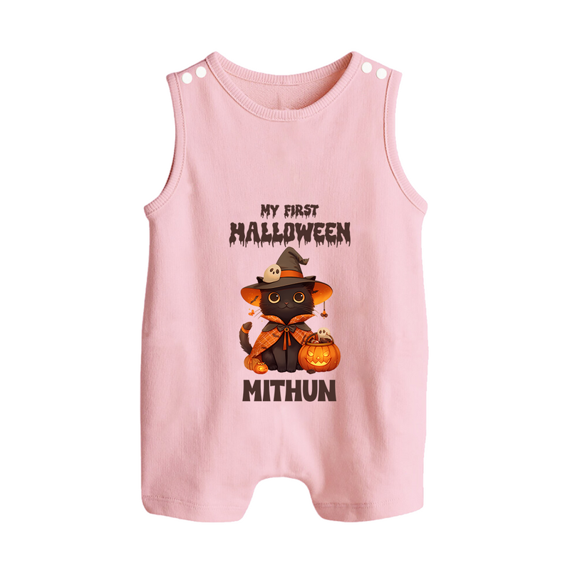 My First Pumpkin Star Romper Suit | Custom Baby Romper Suit for Halloween Fun - BABY PINK - 0 - 5 Months Old (Chest 18")