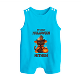 My First Pumpkin Star Romper Suit | Custom Baby Romper Suit for Halloween Fun - SKY BLUE - 0 - 5 Months Old (Chest 18")