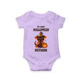 My First Pumpkin Star Romper | Custom Baby Romper for Halloween Fun - LILAC - New Born (Chest 14")