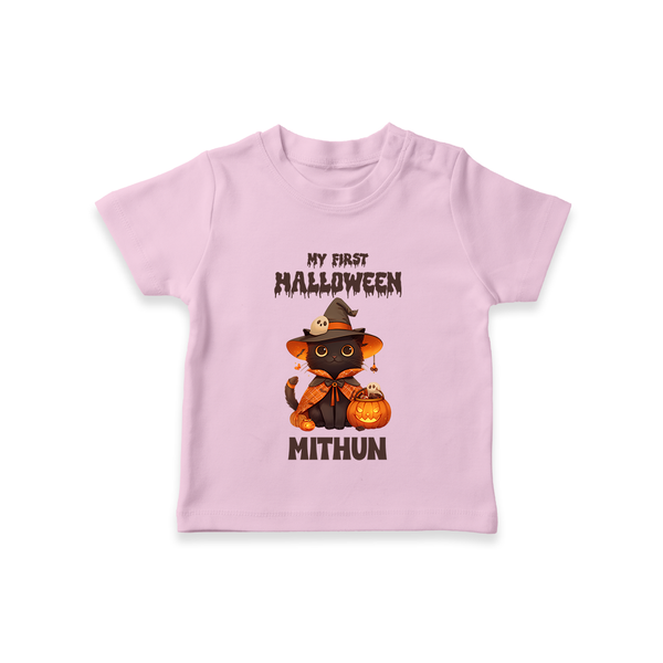My First Pumpkin Star Tshirt | Custom Baby Tshirt for Halloween Fun - BABY PINK - 0-5 Months Old (Chest 17")