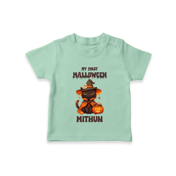 My First Pumpkin Star Tshirt | Custom Baby Tshirt for Halloween Fun - MINT GREEN - 0-5 Months Old (Chest 17")