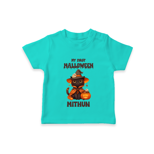 My First Pumpkin Star Tshirt | Custom Baby Tshirt for Halloween Fun - TEAL - 0-5 Months Old (Chest 17")