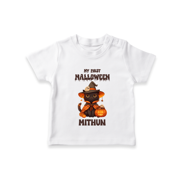 My First Pumpkin Star Tshirt | Custom Baby Tshirt for Halloween Fun - WHITE - 0-5 Months Old (Chest 17")