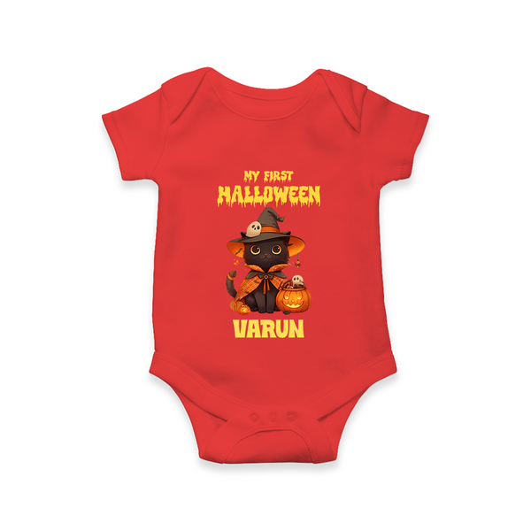 My First Halloween Witch Cat Print Baby Romper