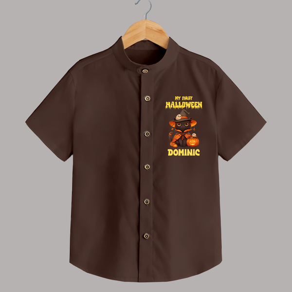 My First Pumpkin Star Shirt | Custom Baby Shirt for Halloween Fun - CHOCOLATE BROWN - 0 - 6 Months Old (Chest 23")