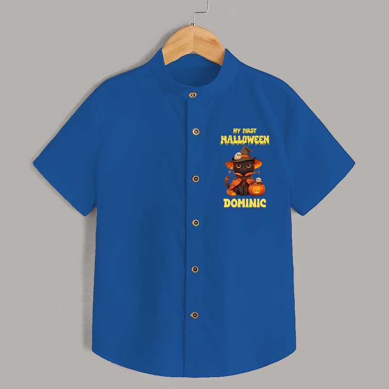 My First Pumpkin Star Shirt | Custom Baby Shirt for Halloween Fun - COBALT BLUE - 0 - 6 Months Old (Chest 23")