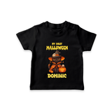 My First Pumpkin Star Tshirt | Custom Baby Tshirt for Halloween Fun - BLACK - 0-5 Months Old (Chest 17")