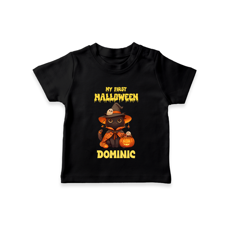 My First Pumpkin Star Tshirt | Custom Baby Tshirt for Halloween Fun - BLACK - 0-5 Months Old (Chest 17")