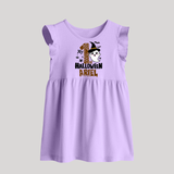 My First Trick or Treat Baby Frock | Personalized Baby Outfit for Little Ghouls - LILAC - 0 - 3 Months Old (Chest 17")