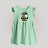 My First Trick or Treat Baby Frock | Personalized Baby Outfit for Little Ghouls - MINT GREEN - 0 - 3 Months Old (Chest 17")