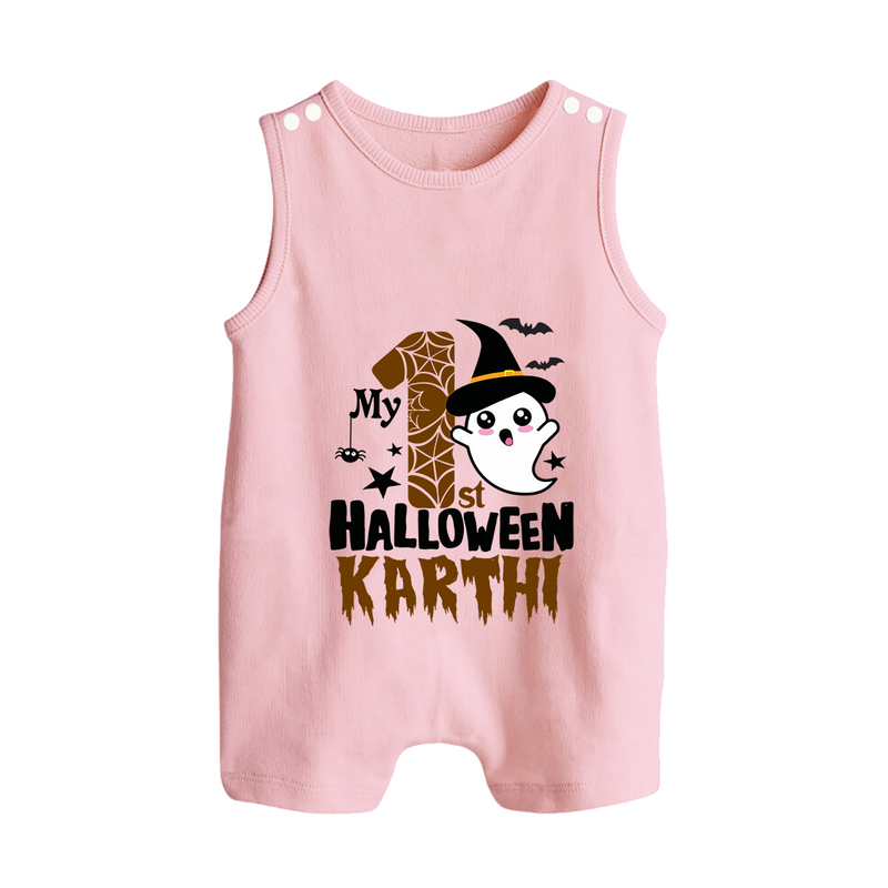 My First Trick or Treat Romper Suit | Personalized Baby Outfit for Little Ghouls - BABY PINK - 0 - 5 Months Old (Chest 18")