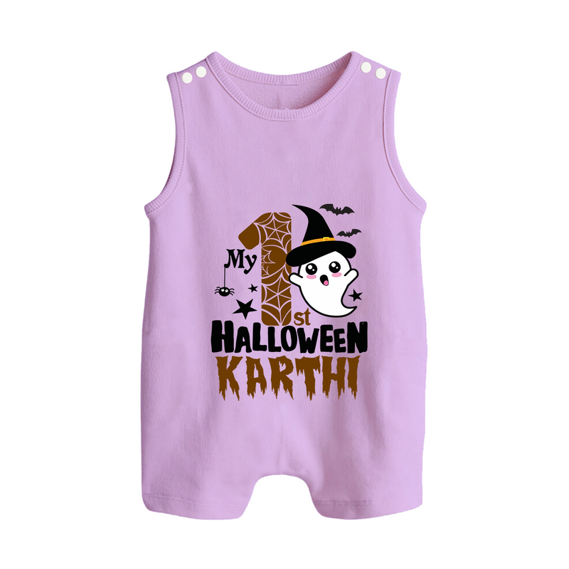 My First Trick or Treat Romper Suit | Personalized Baby Outfit for Little Ghouls - LILAC - 0 - 5 Months Old (Chest 18")