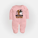 My First Trick or Treat Sleep Suit | Personalized Baby Outfit for Little Ghouls - BABY PINK - New Born (Chest 7.5")