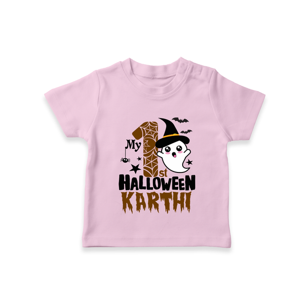 My First Trick or Treat Tshirt | Personalized Baby Outfit for Little Ghouls - BABY PINK - 0-5 Months Old (Chest 17")