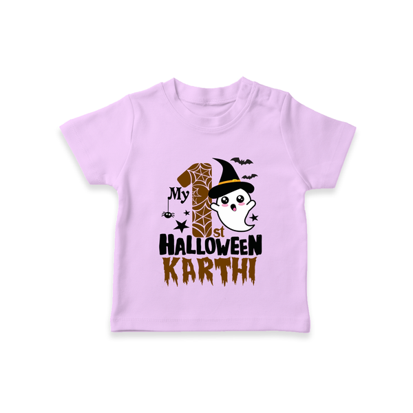 My First Trick or Treat Tshirt | Personalized Baby Outfit for Little Ghouls - LILAC - 0-5 Months Old (Chest 17")