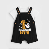 My First Halloween Ghost Moon Print Baby Dungaree  - BLACK - 0 - 5 Months Old (Chest 18")