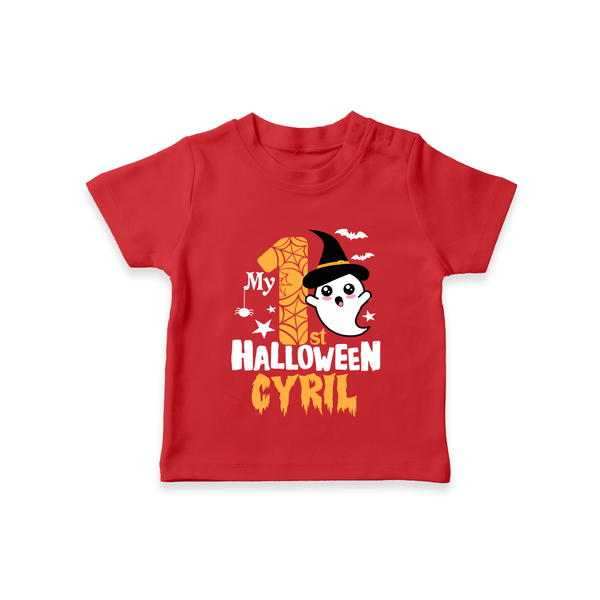 My First Trick or Treat Tshirt | Personalized Baby Outfit for Little Ghouls - RED - 0-5 Months Old (Chest 17")