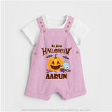 My First Halloween Pumpkin Treat Print Baby Dungaree  - BABY PINK - 0 - 5 Months Old (Chest 18")
