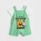 My First Halloween Pumpkin Treat Print Baby Dungaree  - GREEN - 0 - 5 Months Old (Chest 18")