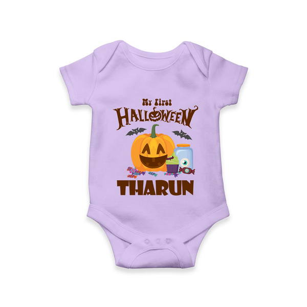 My First Witch in Training Romper | Personalized Baby Romper for Halloween - LILAC - New Born (Chest 14")