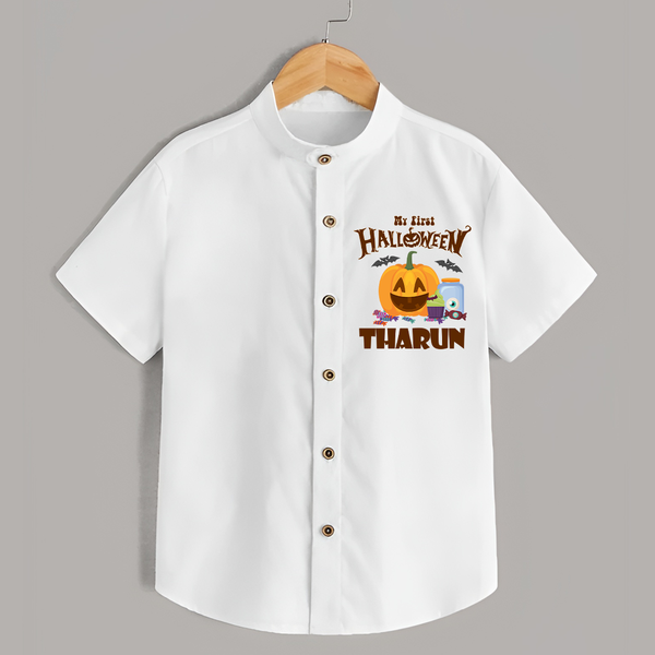 My First Witch in Training Shirt | Personalized Baby Shirt for Halloween - WHITE - 0 - 6 Months Old (Chest 23")