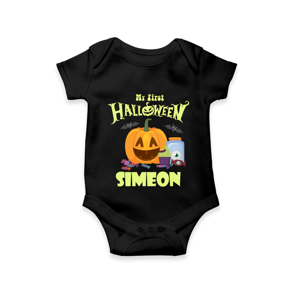 My First Witch in Training Romper | Personalized Baby Romper for Halloween - BLACK - New Born (Chest 14")