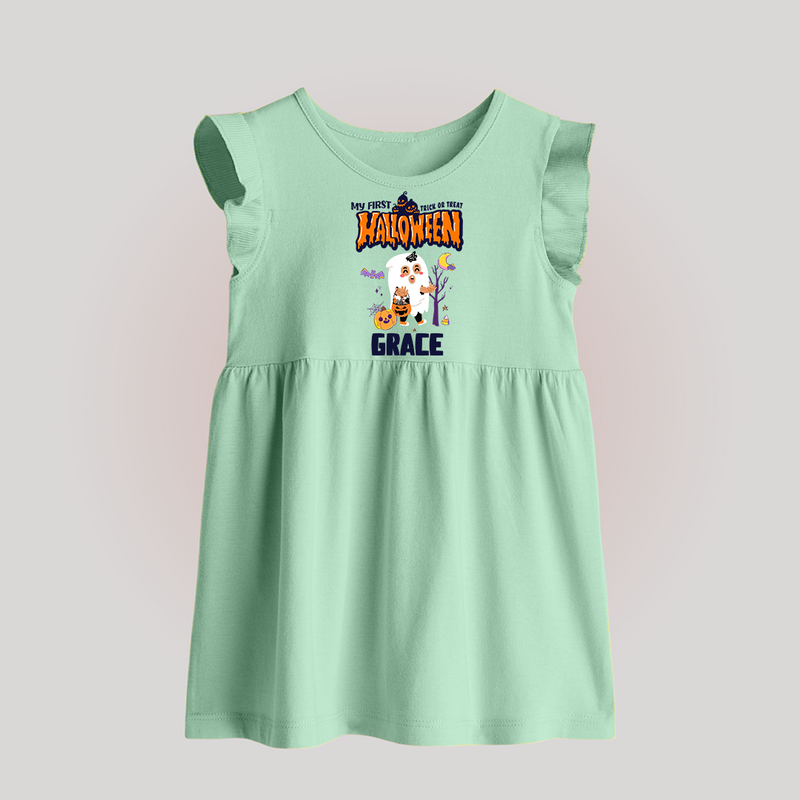 My First Boo-tiful Baby Baby Frock | Custom Baby Baby Frock for Festival Fun - MINT GREEN - 0 - 3 Months Old (Chest 17")